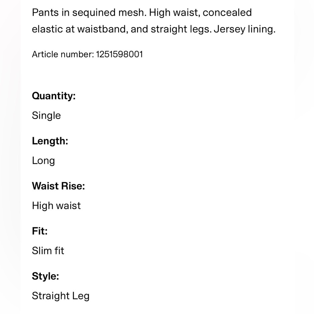 NWT H&M Sequin Pants - Picture 3 of 5